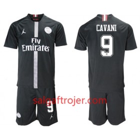 Paris Saint Germain Fodboldtrøjer Cavani 9 Jodan Sort Børn 3. sæt 2018/19 Kort ærmer
